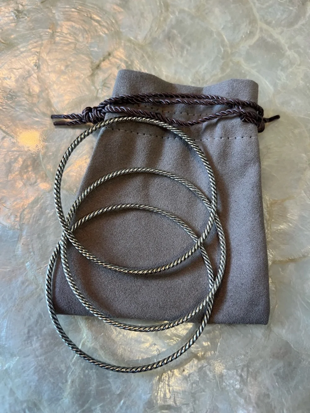 David Yurman Sterling Silver Cable Bangle Bracelet Medium 2.5” 925 Stackable